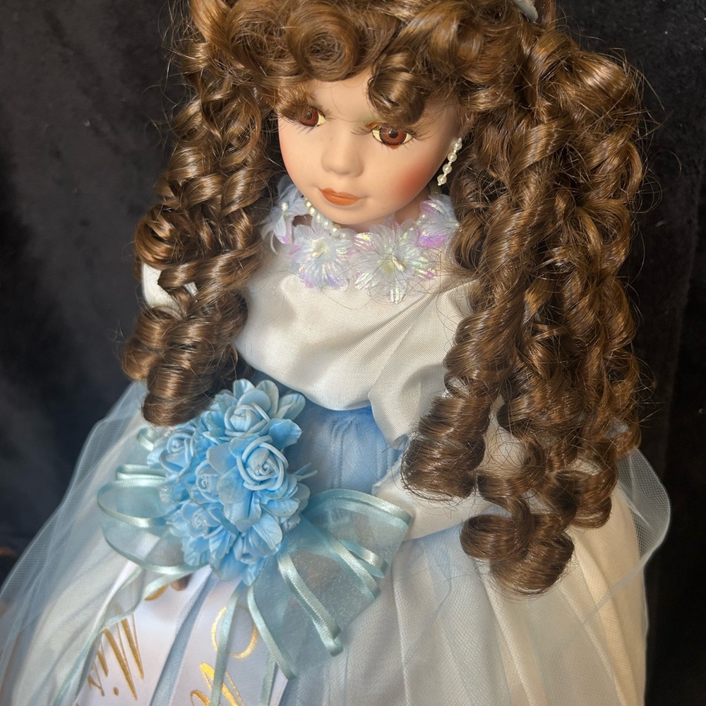 Blue and White Porcelain Quinceanera Doll